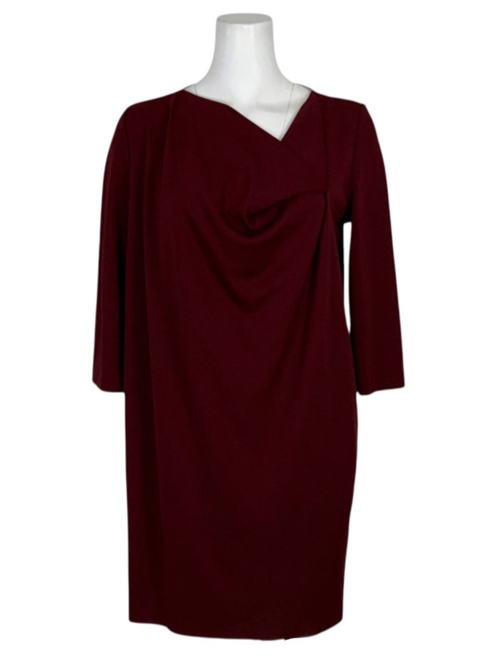 COS Draped Neck Shift Dress S Burgundy Fall Fashion